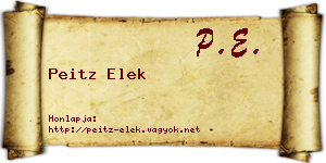 Peitz Elek névjegykártya